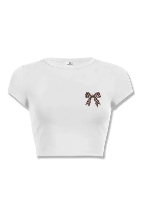 Leopar Kurdeleli Beyaz Crop