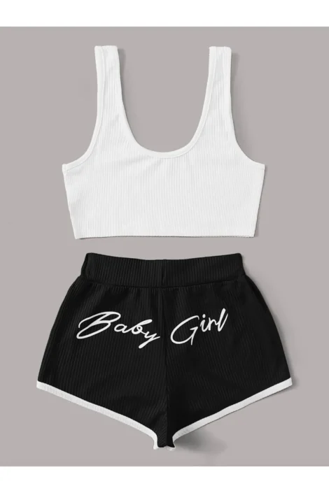 Baby Girl Siyah Şort Takım